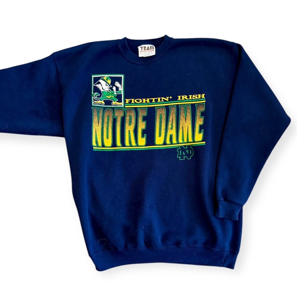 Vintage 90s Notre Dame Blue Crewneck Sweater